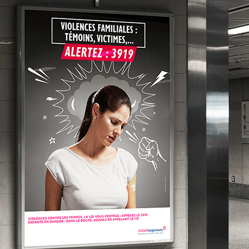 Campagne d'affichage contre les violences familiales